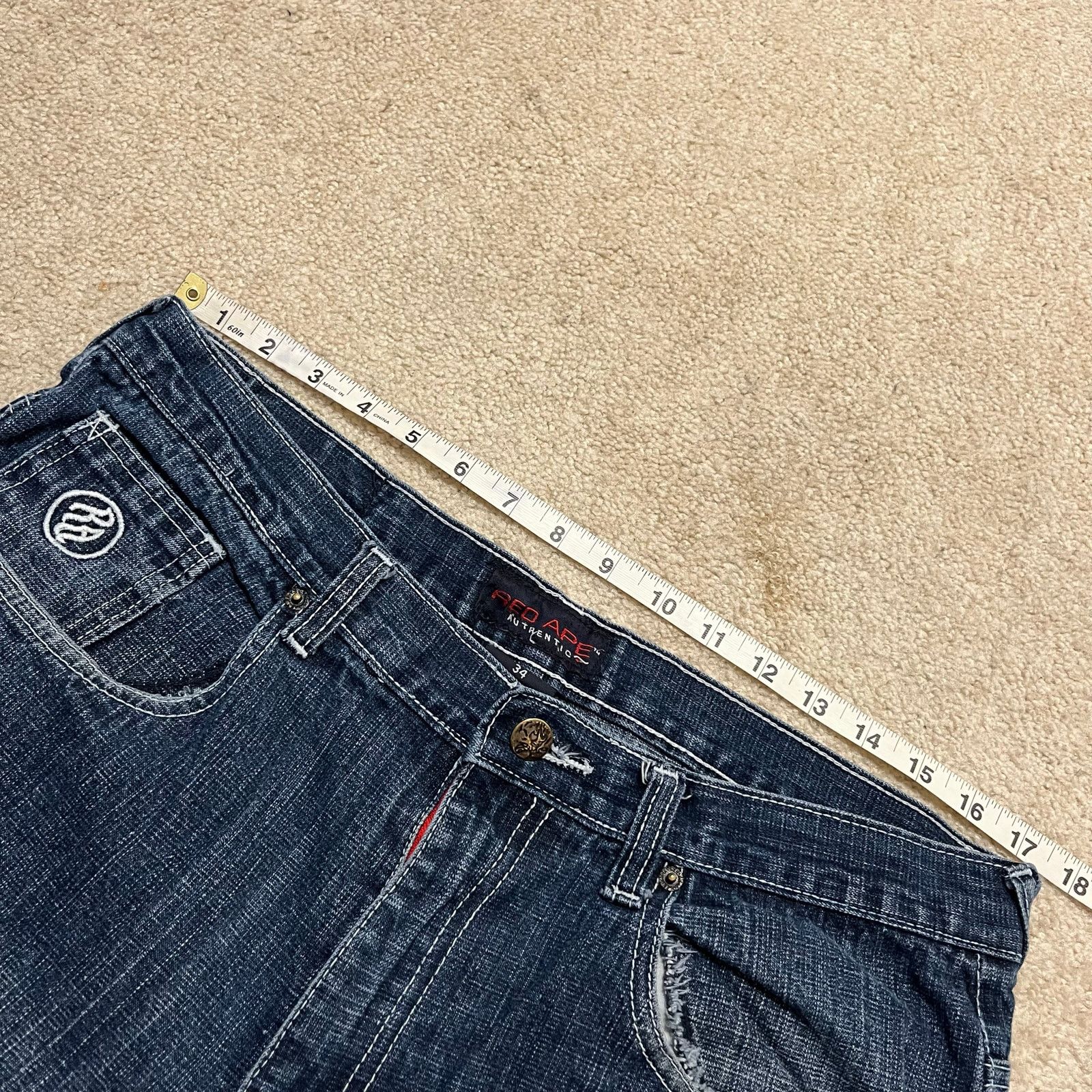 Other Red Ape Y2K Baggy Skater Embroidered Extended Pocket Jean 35 Size US 35 - 5 Thumbnail