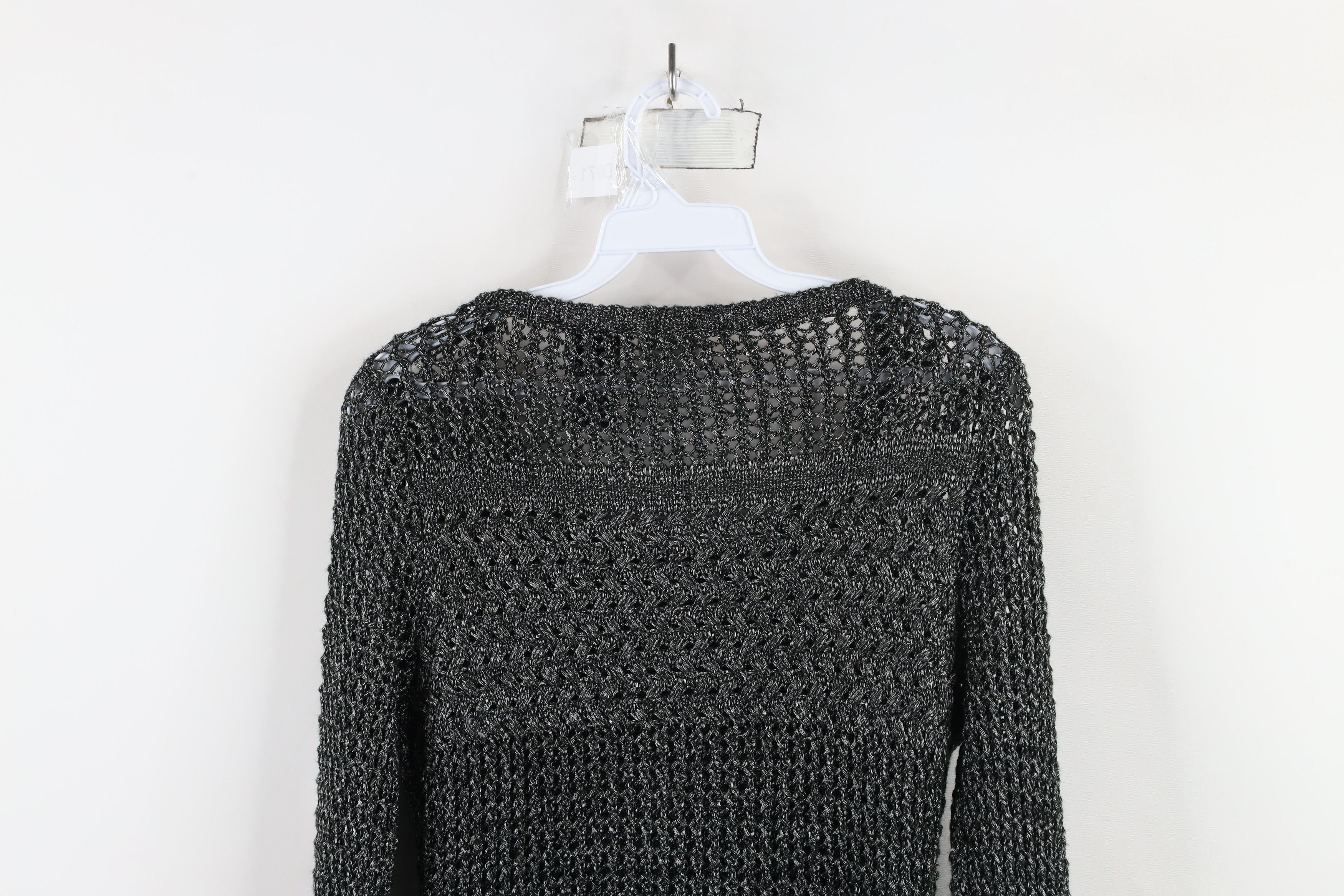 Harley Davidson × Vintage Vintage Y2K Harley Davidson Crochet Knit Sweater Silver Size M / US 6-8 / IT 42-44 - 7 Thumbnail