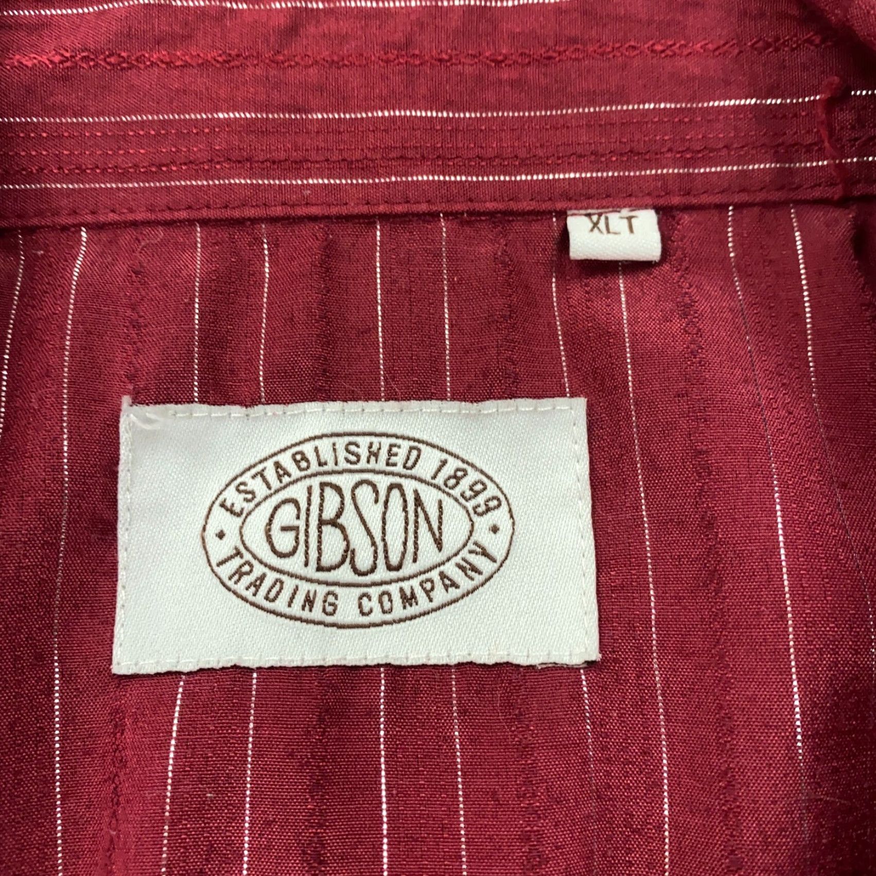 Vintage VINTAGE Gibson Trading Co Shirt XLT Red Pin Stripe Pearl Snap Western Rockabilly Men Size US XL / EU 56 / 4 - 6 Thumbnail