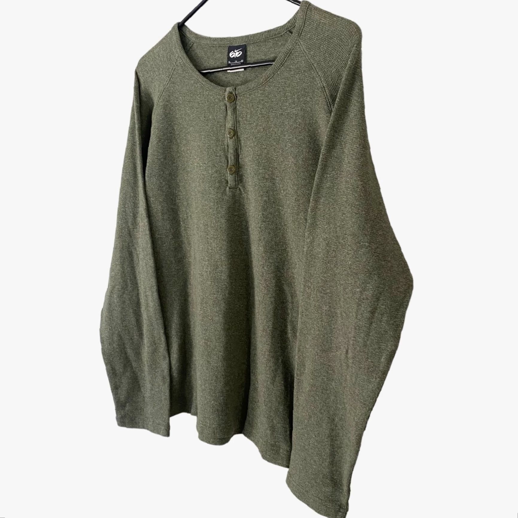 Nike VINTAGE Nike 6.0 Long Sleeve Henley Shirt Green Cotton Skateboarding Tee Men's XL Size US XL / EU 56 / 4 - 2 Thumbnail