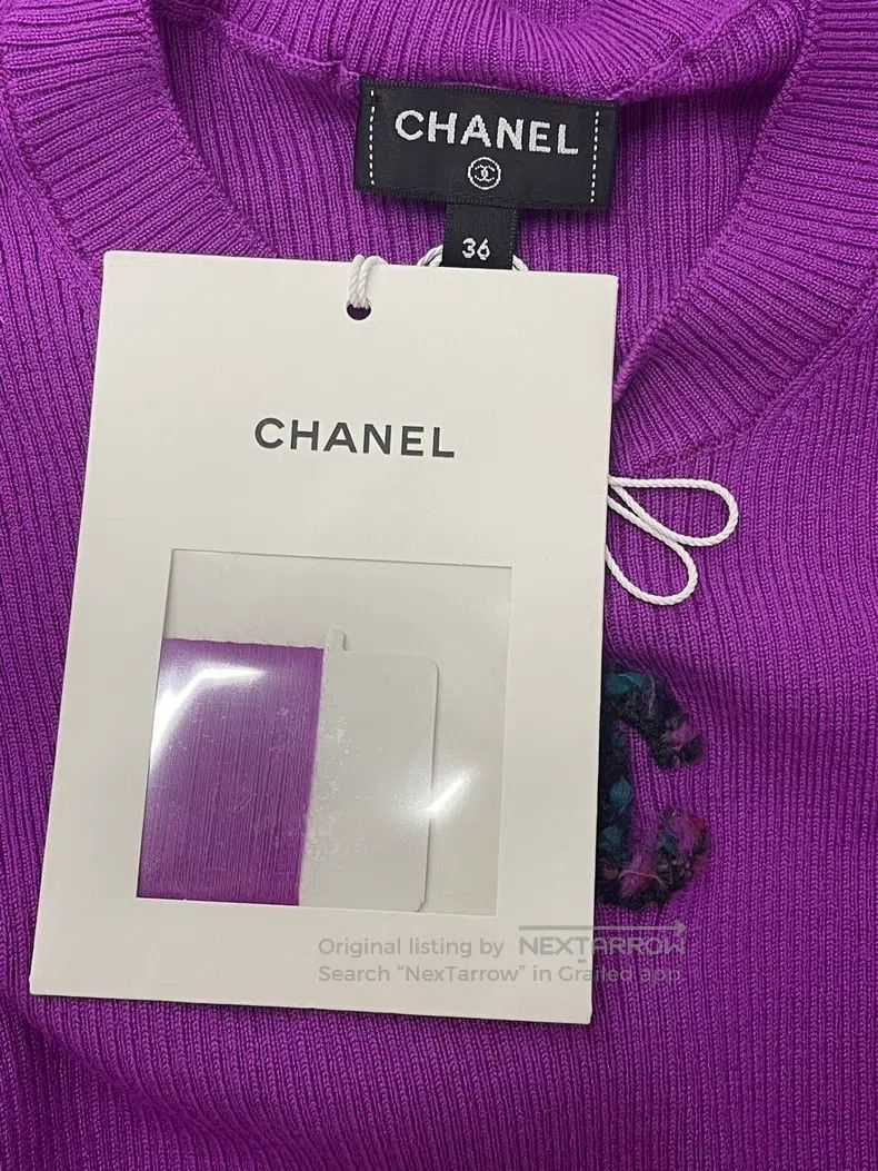 Chanel Chanel Purple double C wool knitted long sleeves Size XS / US 0-2 / IT 36-38 - 4 Thumbnail
