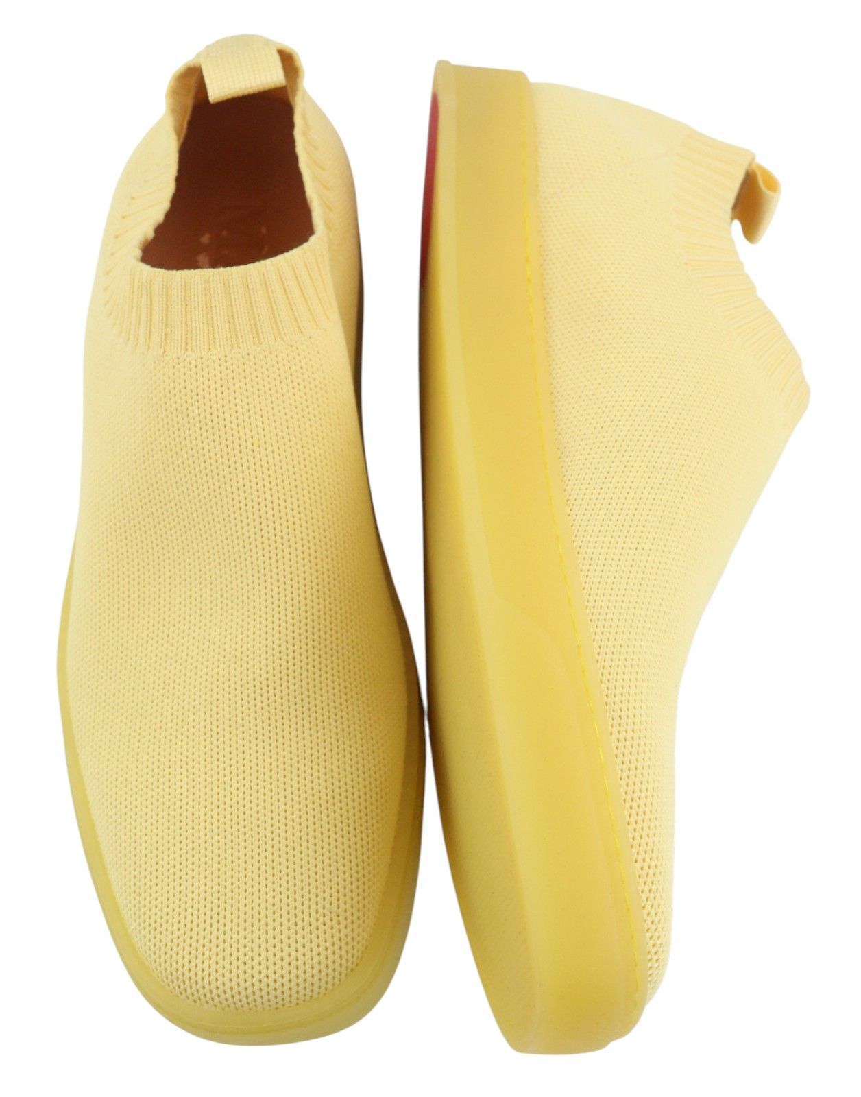 MAX&Co. EU41 Yellow Textured Slip On Square Sole Sneakers 88725 Size US 10 / IT 40 - 5 Thumbnail