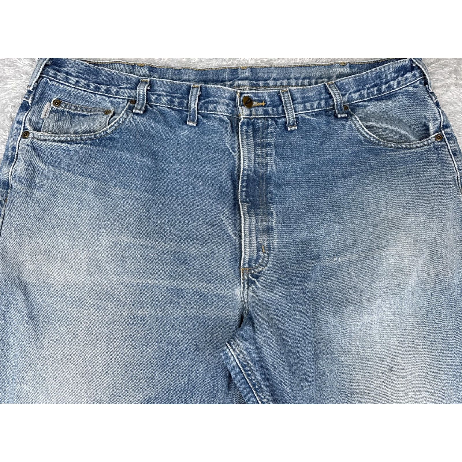 Carhartt VINTAGE? No. Carhartt Jeans Mens 44x34 Light Blue B17 Relaxed Fit Straight Leg Workwear Size US 44 / EU 60 - 4 Thumbnail