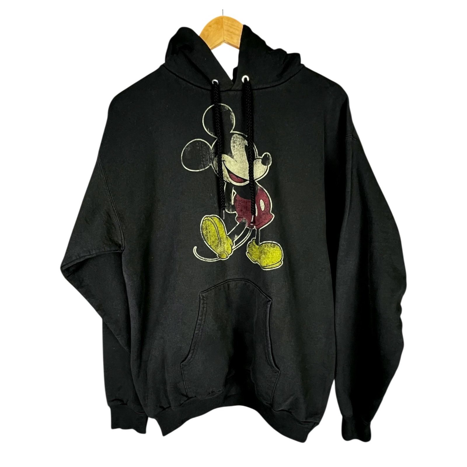 Disney Disneyland Men's Medium Black Retro Distressed Mickey Hoodie Size US M / EU 48-50 / 2 - 5 Thumbnail