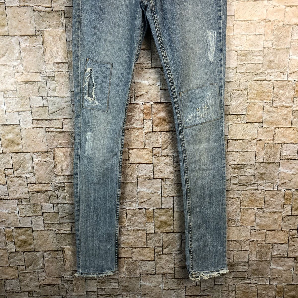 Japanese Brand John Esraya Blue Distressed Denim Pants #A952 Size 27" / US 4 / IT 40 - 3 Thumbnail