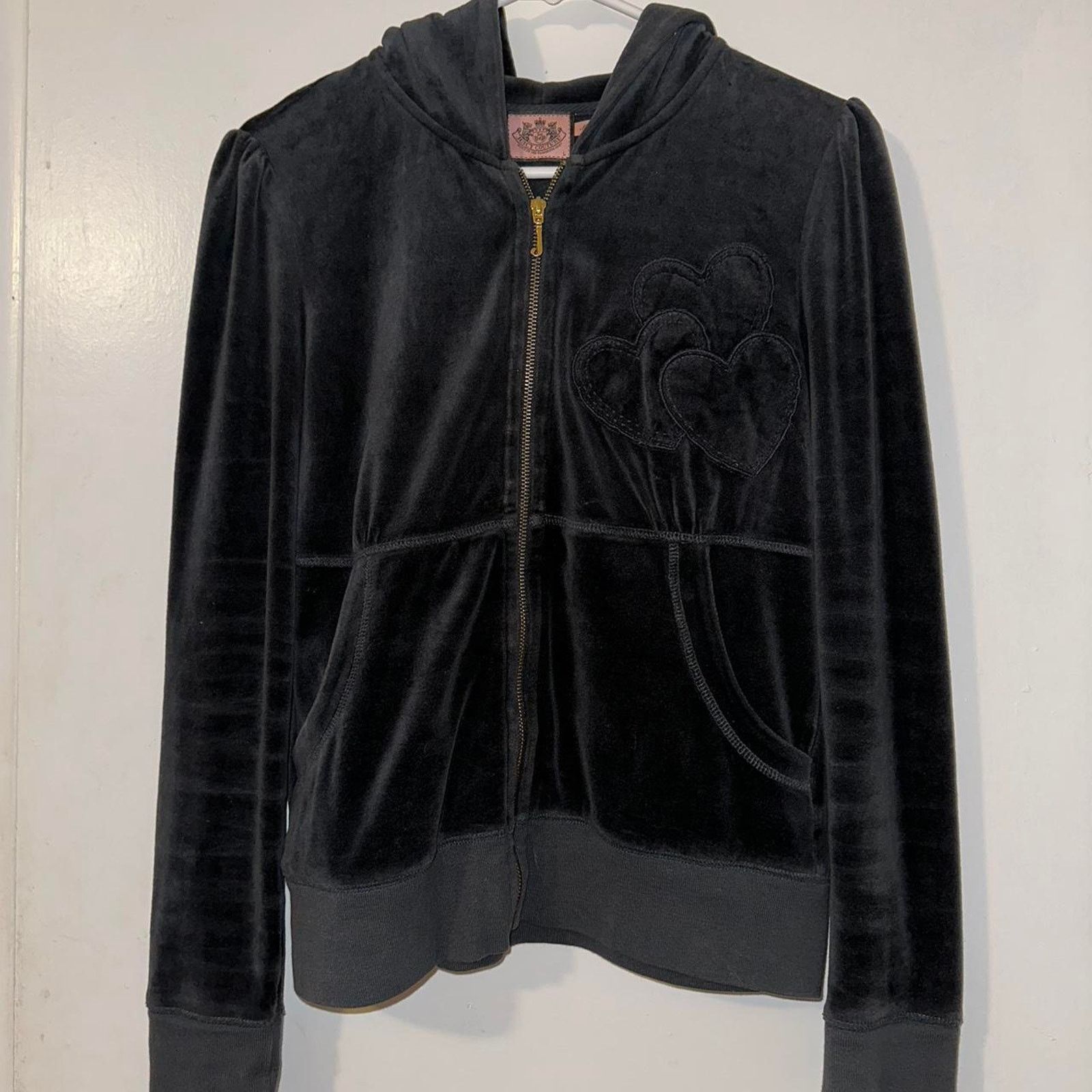Juicy Couture Vintage Juicy Couture Velour Jacket 3 Hearts Design size L Size L / US 10 / IT 46 - 1 Thumbnail