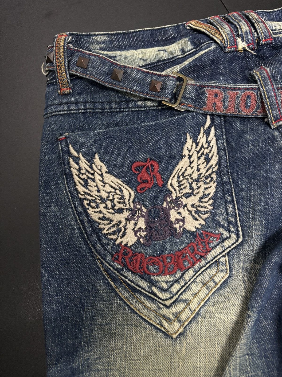 Japanese Brand Riobera Jeans Wide Flare Denim Jeans Size 31" - 5 Thumbnail