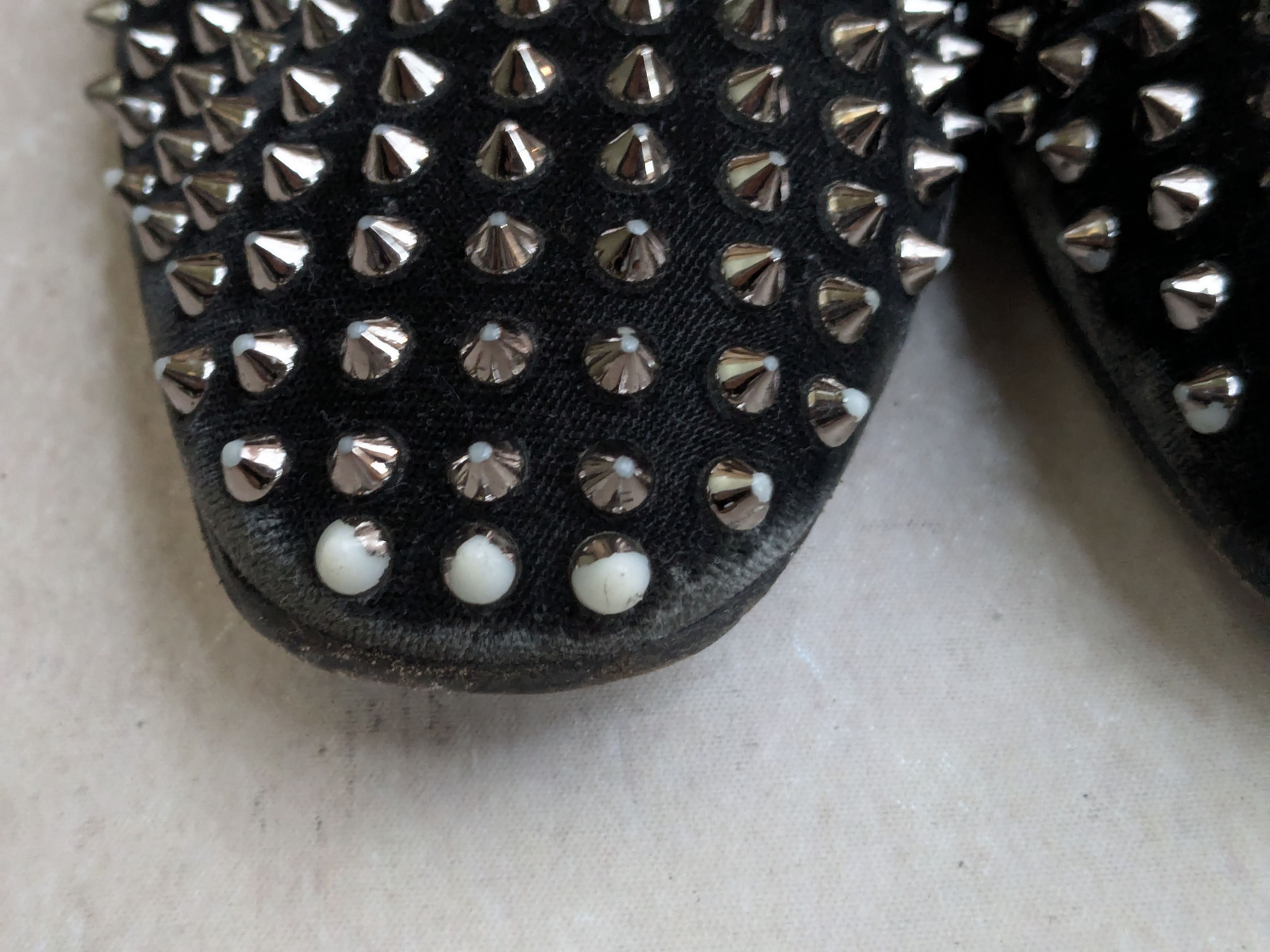 Christian Louboutin Christian Louboutin Spike Loafers Black Velvet 9.5 42.5 Size US 9.5 / EU 42-43 - 3 Thumbnail