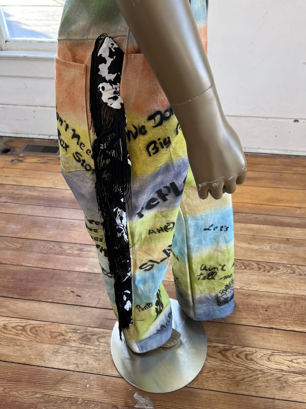 Other Men’s graffiti Canvas jeans 37 fringe ruffleAnna Herman USA Size US 36 / EU 52 - 3 Thumbnail