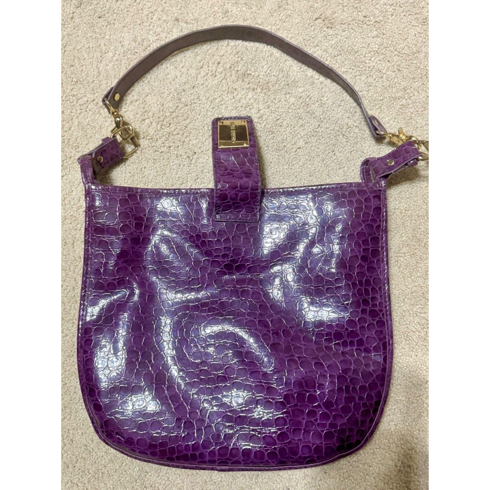 Other Gianni Bini Large Purple Leather Bag Size ONE SIZE - 6 Thumbnail