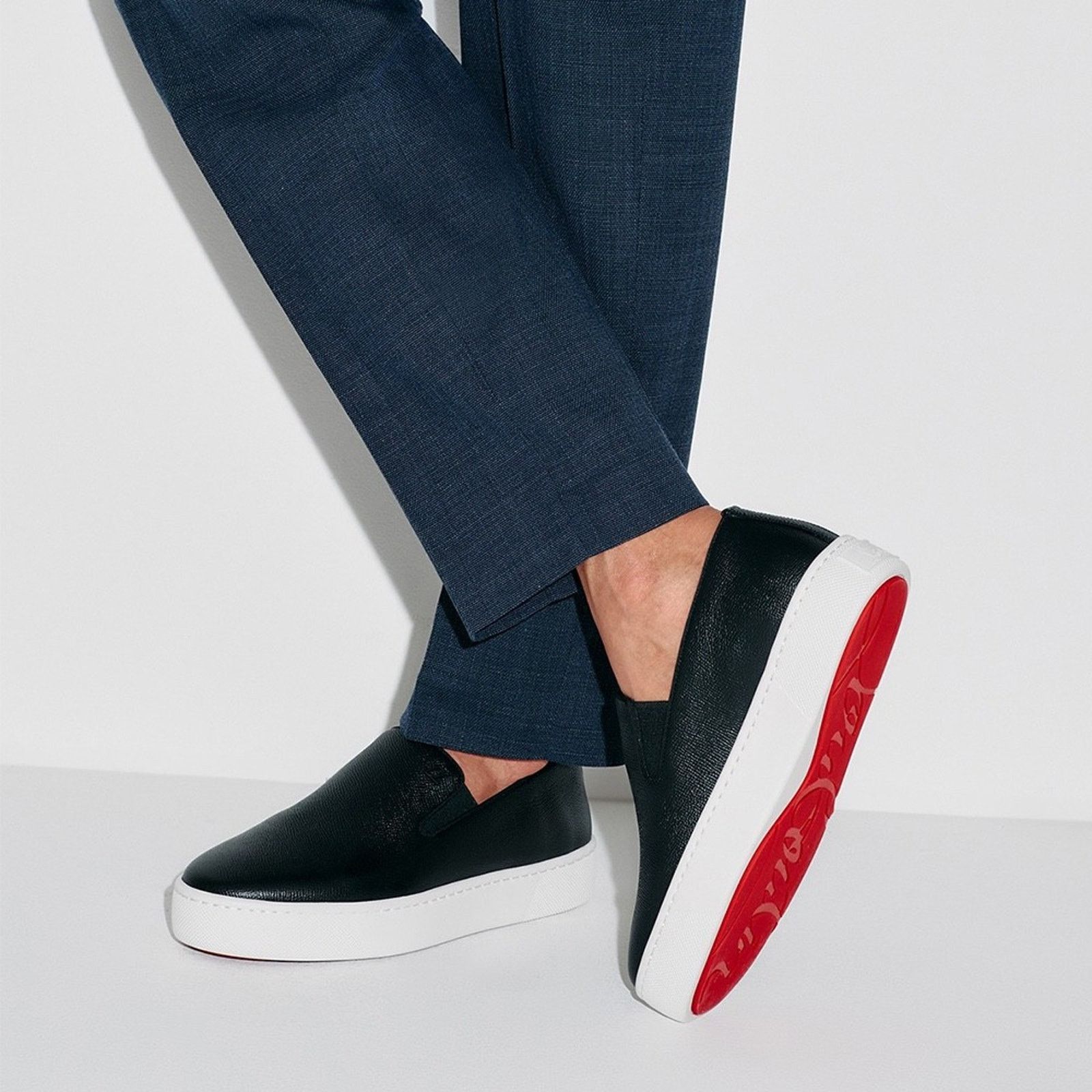 Christian Louboutin Christian Louboutin Mens Boatissimo Flat Black Leather Size US 9 / EU 42 - 5 Thumbnail