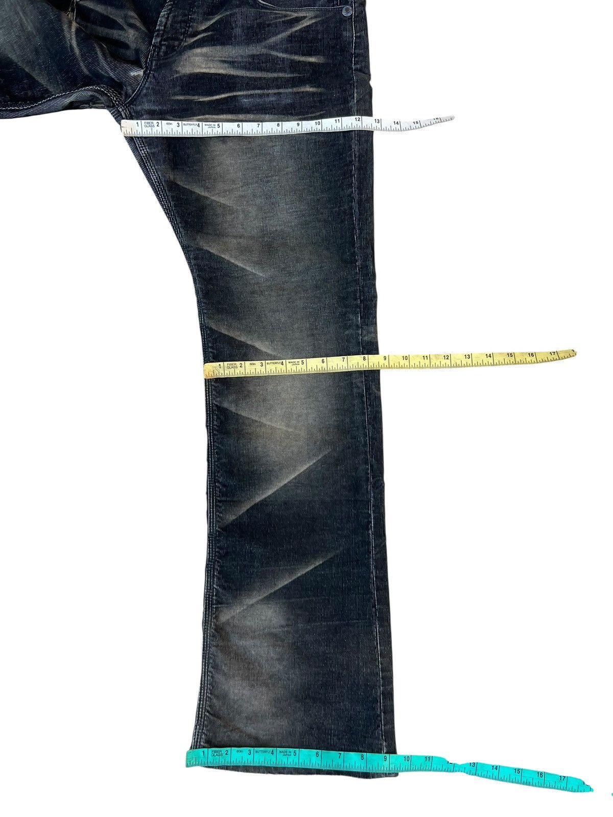 Vintage Rattle Trap Japan Distress Fade Stretch Corduroy Flare Jeans Size US 32 / EU 48 - 5 Thumbnail