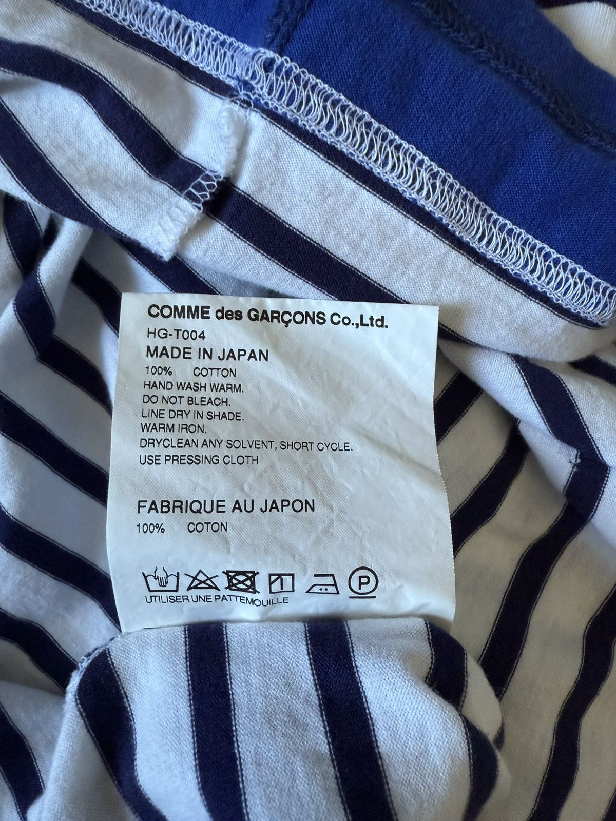 Comme des Garcons Comme Des Garcons Homme Long Sleeve Stripe T-Shirt (L) Size US L / EU 52-54 / 3 - 4 Thumbnail