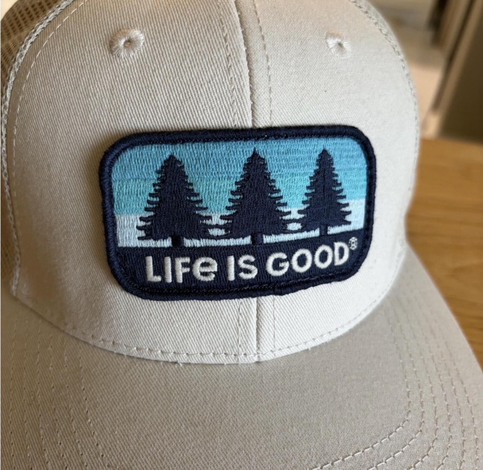 Life is Good Life Is Good Kids' Light Tan Cap with Blue Patch Size ONE SIZE - 6 Thumbnail
