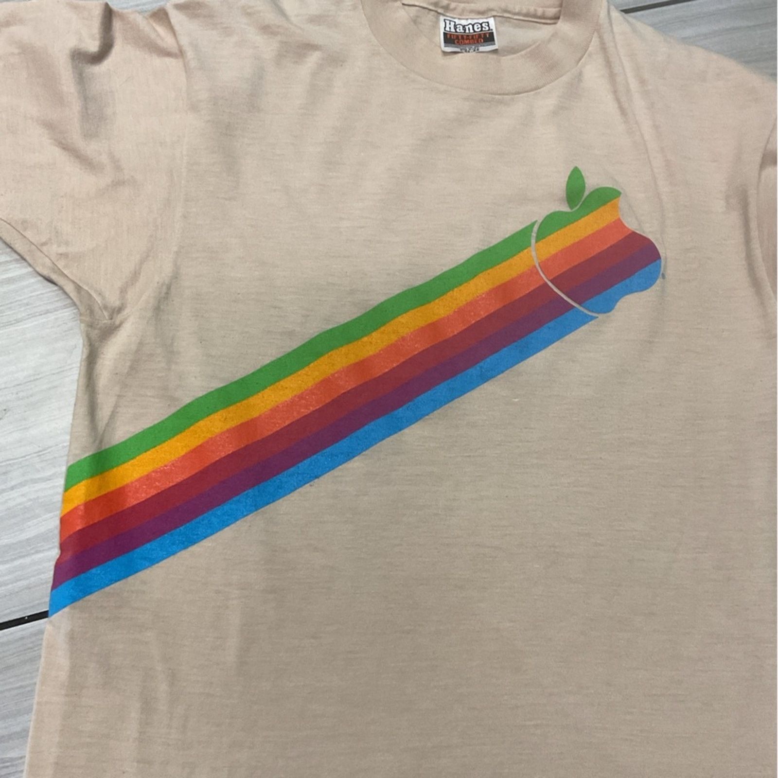 Hanes Vintage 90s Apple Macintosh Computer Stitch T-Shirt Size US L / EU 52-54 / 3 - 5 Thumbnail
