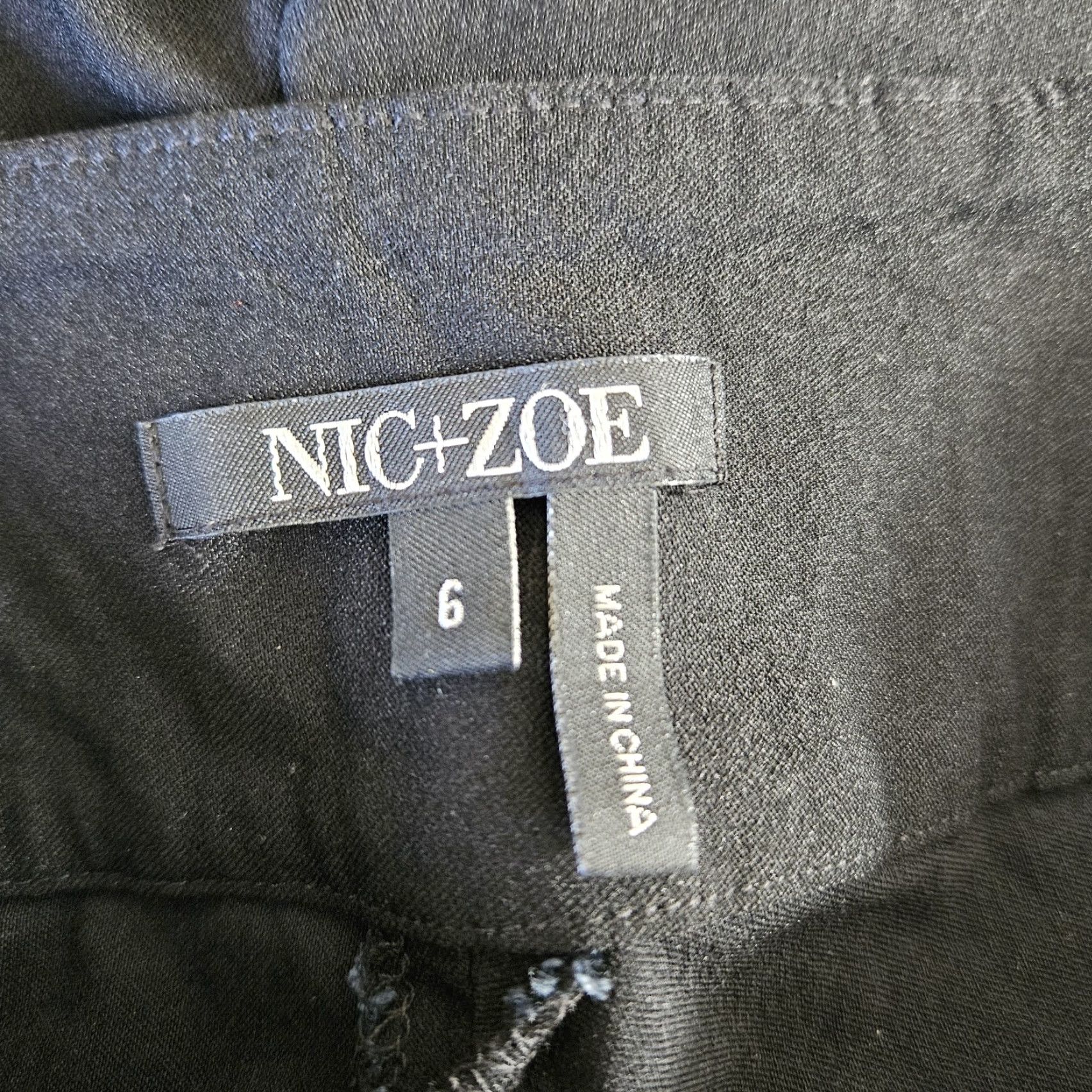 NIC+ZOE Nic+Zoe Womens Pants Sz 6 Black Pull On Mid Rise Rayon Blend Dress Pants Size 28" / US 6 / IT 42 - 7 Thumbnail