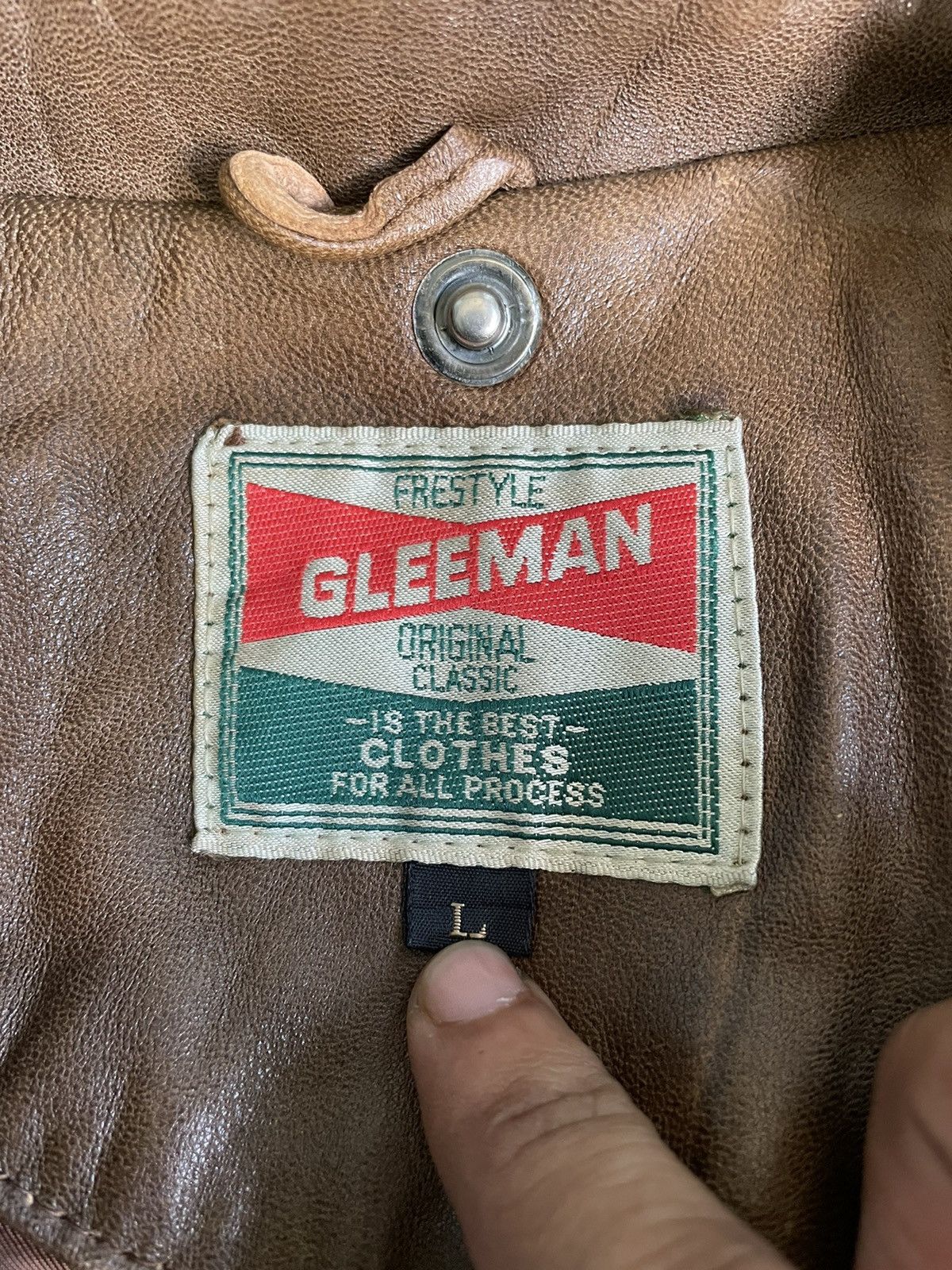 Genuine Leather × Japanese Brand 90's Genuine Leather Gleeman Jacket Size US L / EU 52-54 / 3 - 7 Thumbnail