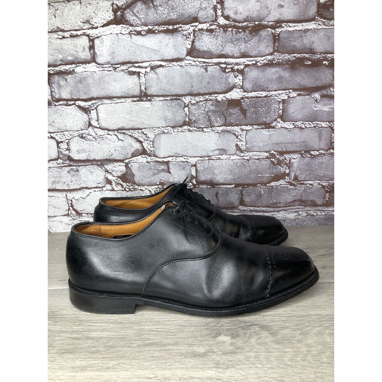 Allen Edmonds Allen Edmonds Dryden Black Leather Cap Toe Oxfords Brogue Sh Size US 10 / EU 43 - 1 Thumbnail