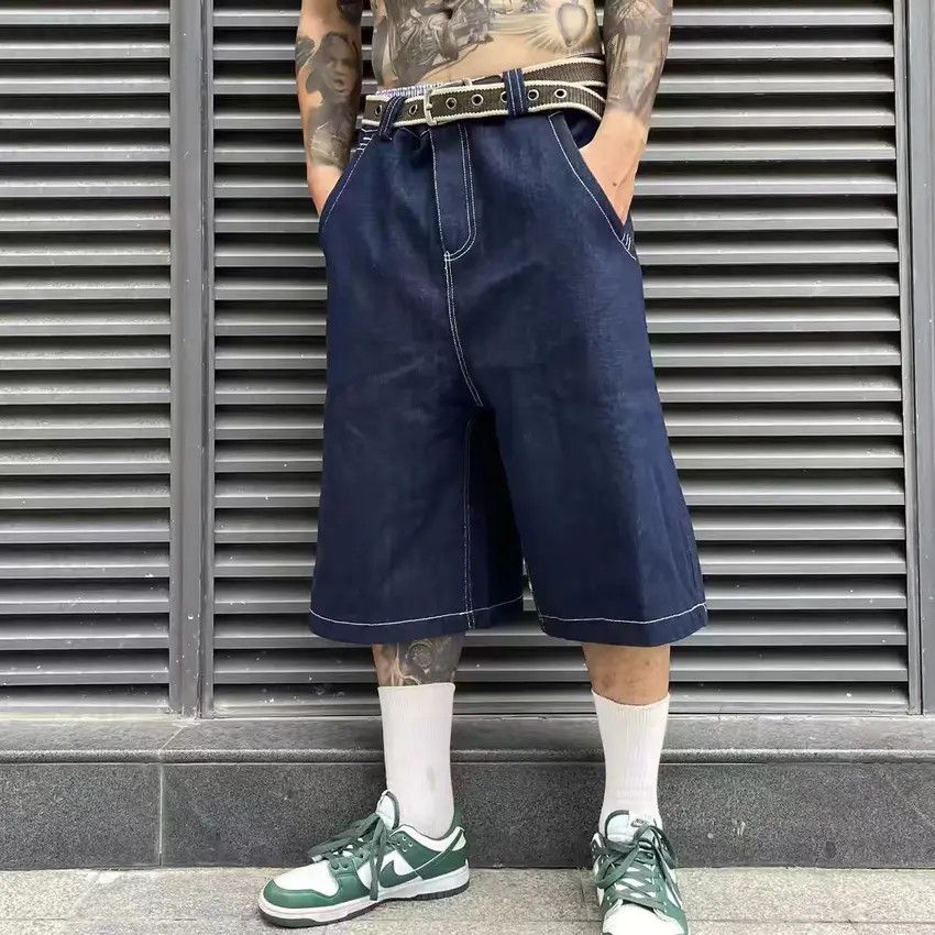 Designer × Japanese Brand Street Solid Colour Hip Hop Loose Fit Denim Shorts Size US 32 / EU 48 - 1 Thumbnail