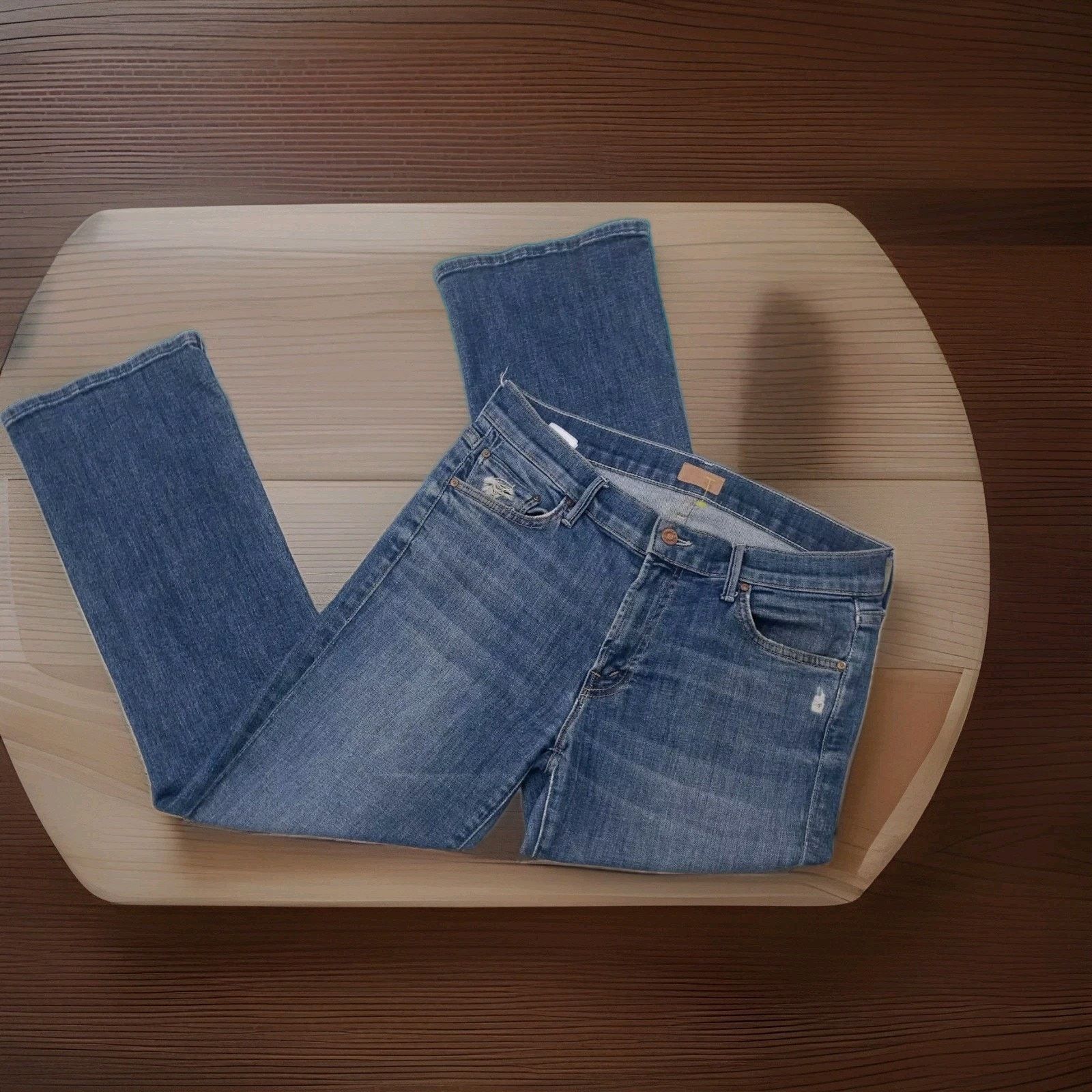 MOTHER Mother the Outsider Crop Jeans Crazy Like a Fox Wash Size 29 Size 29" - 5 Thumbnail