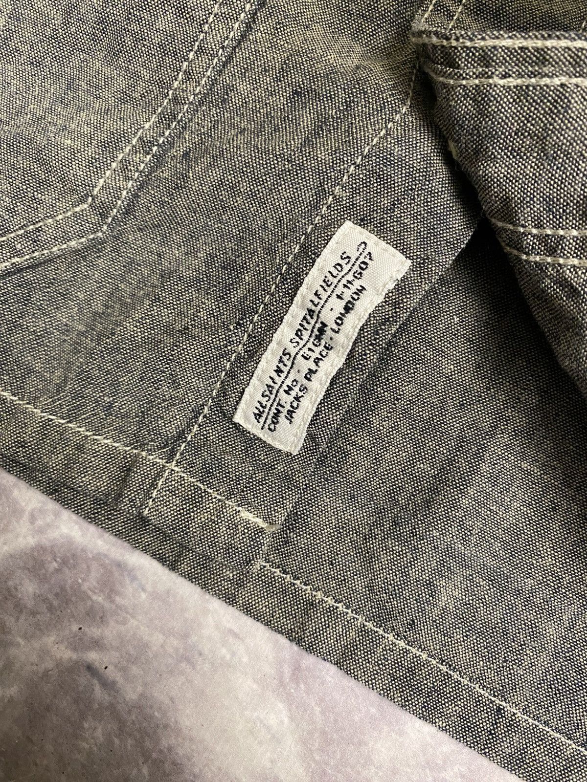 Allsaints AllSaints Linen Multi pocket Shirt with Corduroy Neck Size:S Size US S / EU 44-46 / 1 - 4 Thumbnail