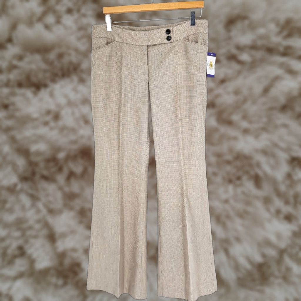 White House Black Market Legacy Pant Flare Leg Womens 12R Micro Dot Work Trouser