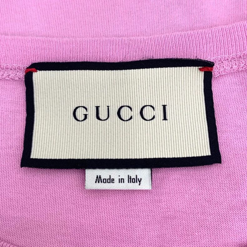Gucci Gucci Pink cat print round-neck cotton short-sleeved T-shir Size US XXS / EU 40 - 5 Thumbnail
