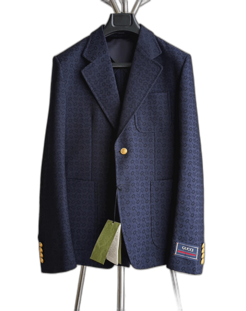 Gucci Gucci 23SS Horsebit Print Single Breasted Blazer - dmc Size M / US 6-8 / IT 42-44 - 1 Thumbnail