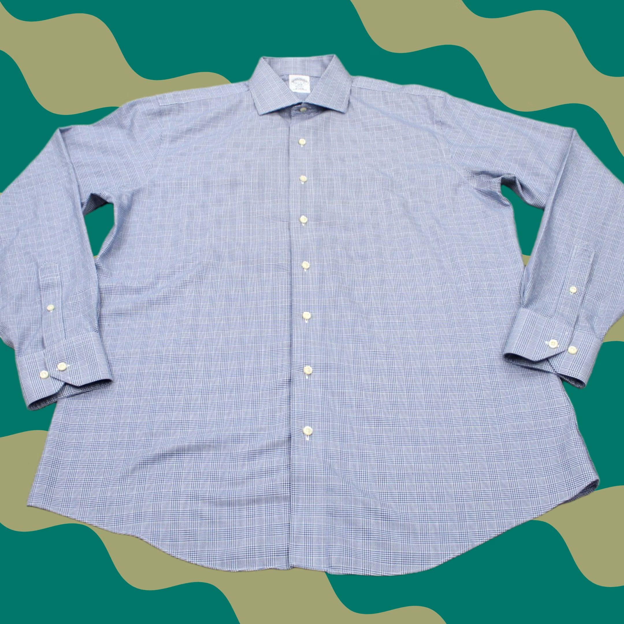 Brooks Brothers Brooks Brothers Regent Dress Shirt Men 16.5 Blue 100% Cotton Non-Iron Long Sleeve Button-Down Collar 33 in Regular Fit Modern Classic 16.5 Mens Size 46R - 1 Thumbnail
