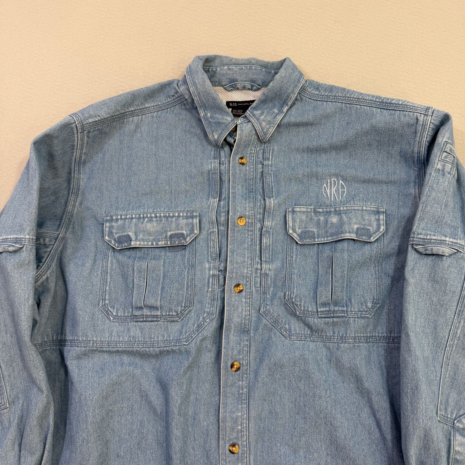 5.11 5.11 Tactical Denim Button Shirt Mens Extra Large NRA Size US XL / EU 56 / 4 - 2 Thumbnail