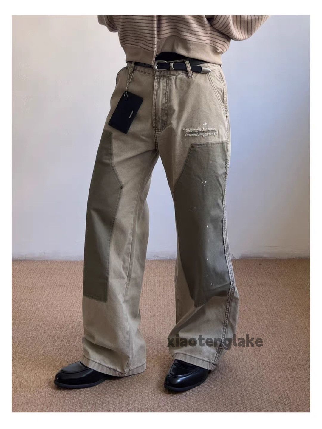 zx distressed faded loose baggy carpenter flared pants