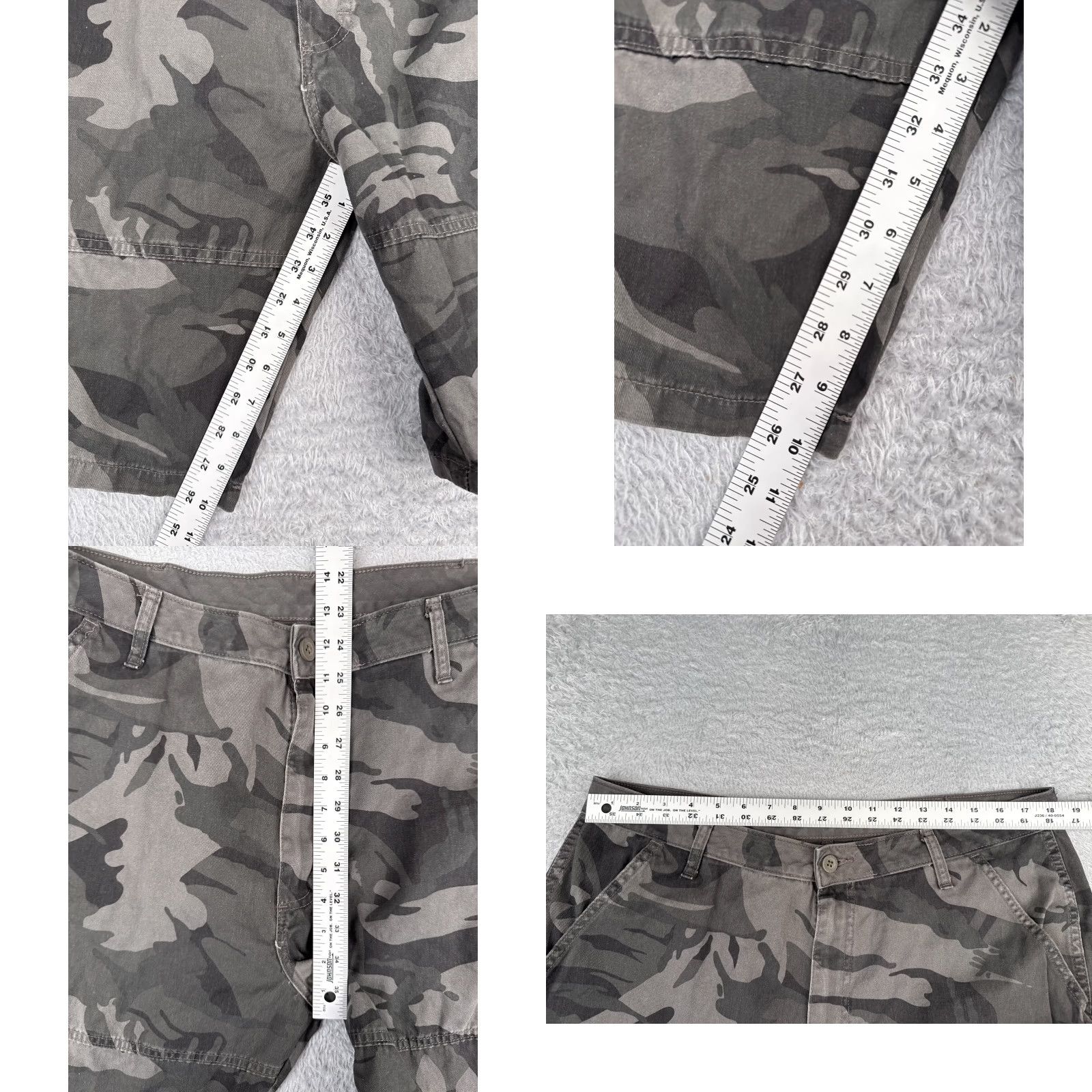 Wrangler Wrangler Cargo Shorts Men 38 Gray Camouflage Cotton Blend Pockets Logo 10 Inseam 38x10 Slim Fit Casual Travel Mens Size US 38 / EU 54 - 8 Thumbnail