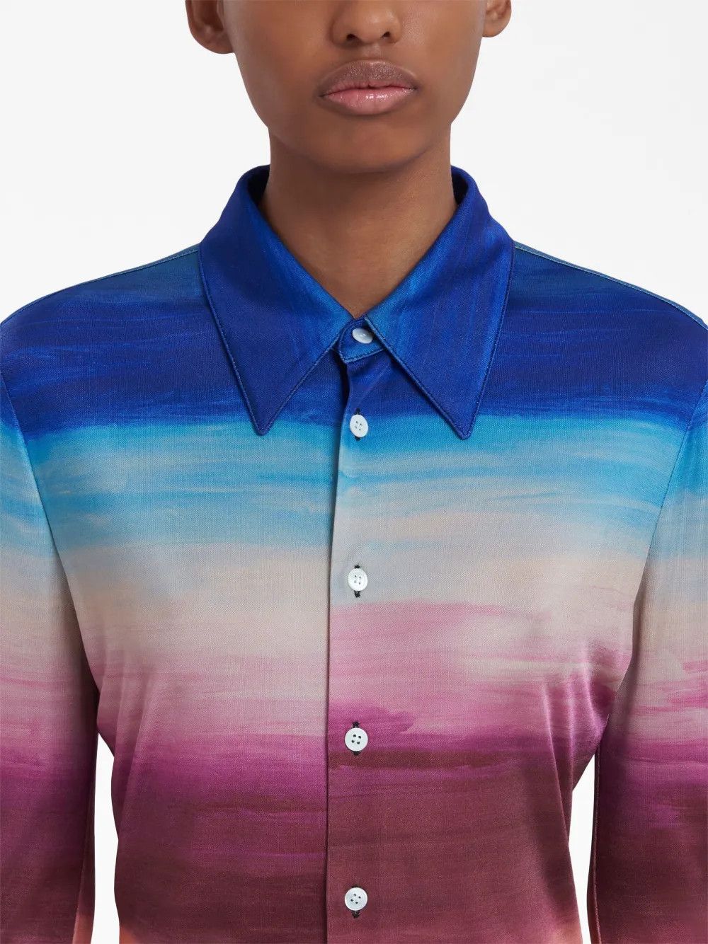 Marni o1y1125 Patterned Shirt in Multicolor Size L / US 10 / IT 46 - 2 Thumbnail
