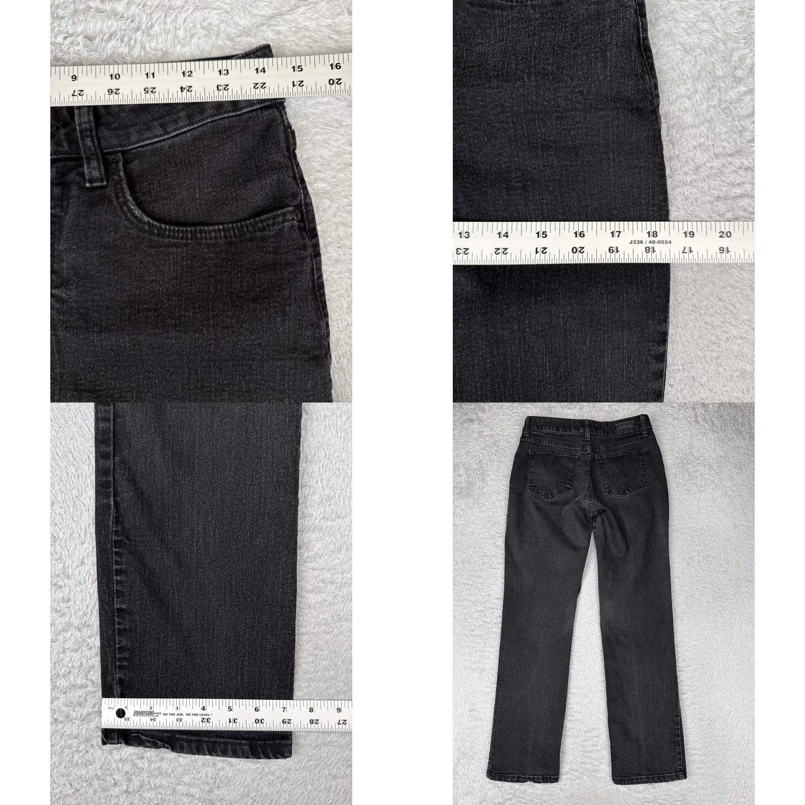 Lee Lee Jeans Womens Petite 6 Short Black Straight Leg Classic Fit Denim Mid Rise Size 28" / US 6 / IT 42 - 9 Thumbnail