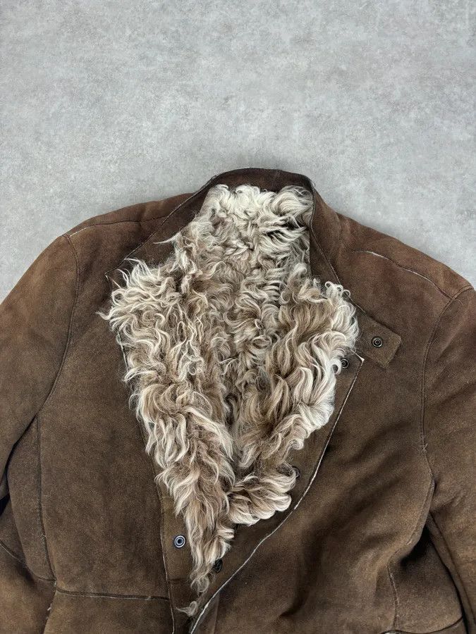 Emporio Armani AW2003 Emporio Armani Brown Beige Shearling Fur-Lined Leather Jacket Size US L / EU 52-54 / 3 - 7 Thumbnail