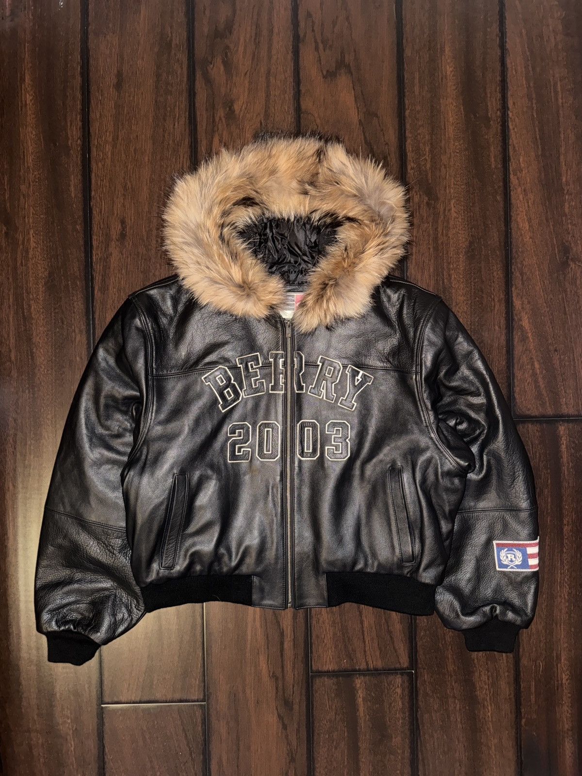 The GVGallery Berry 2003 Fur Hooded Leather Jacket