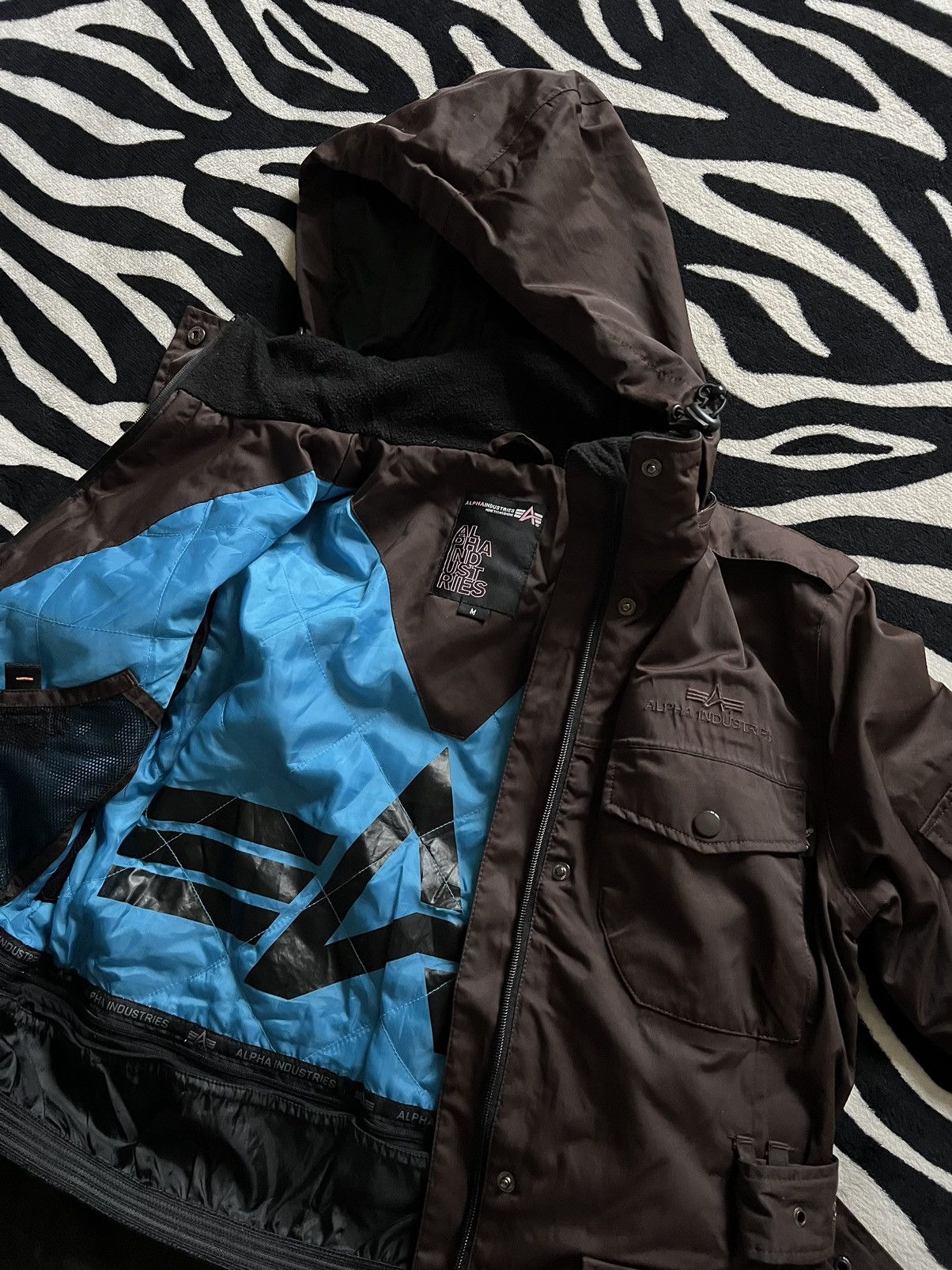 Alpha Industries ski jacket rare vintage belted size M