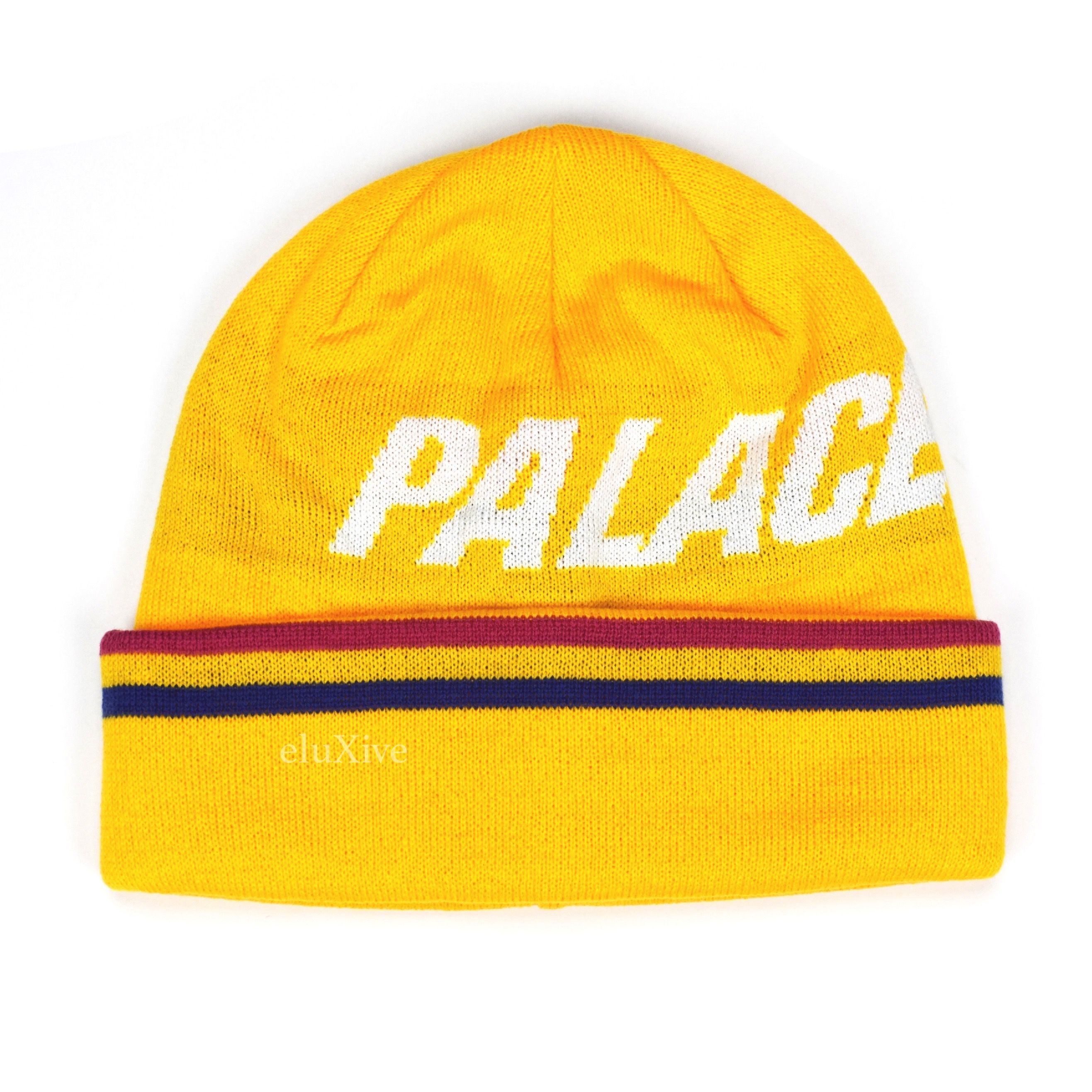Palace Ferghouse Logo Knit Yellow Beanie DS Size ONE SIZE - 1 Preview