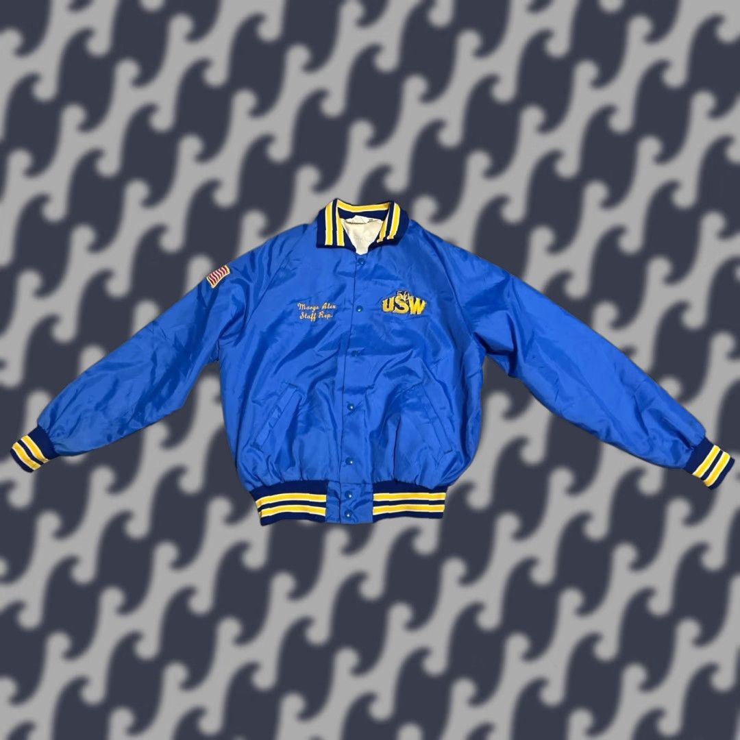 Vintage VINTAGE 1980s United Steelworkers Bomber Jacket Blue Men’s L ...
