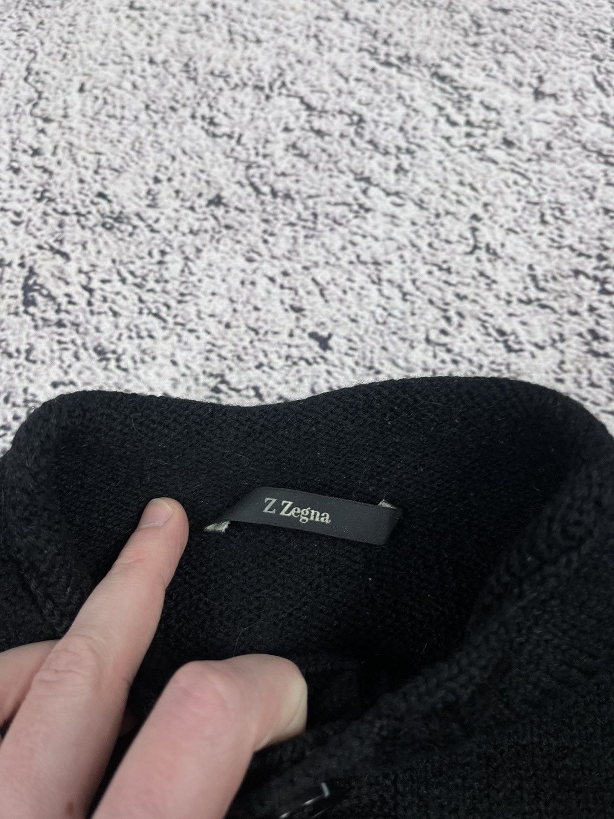 Z Zegna Z Zegna Italy 100% Wool Mock Neck Button Sweater Black L Size US L / EU 52-54 / 3 - 5 Thumbnail