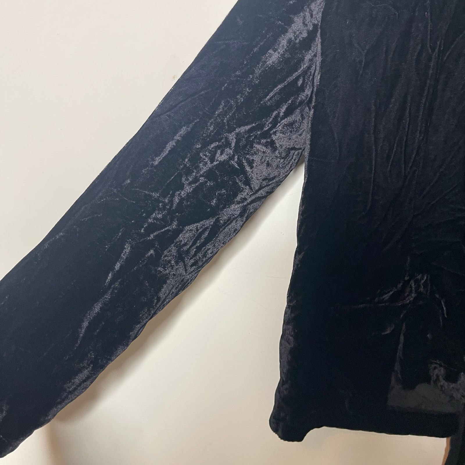Limi Feu Limi Feu Yohji Yamamoto black velvet blazer silk pleated bac Size S / US 4 / IT 40 - 4 Thumbnail