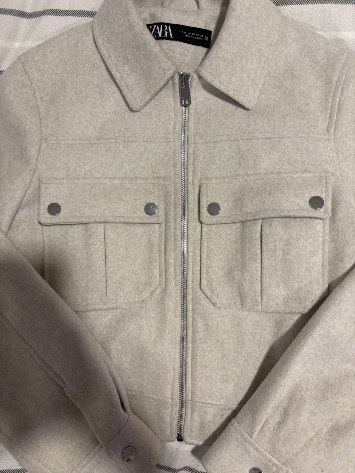 Zara Zara Khaki Coat Size XS / US 0-2 / IT 36-38 - 2 Thumbnail