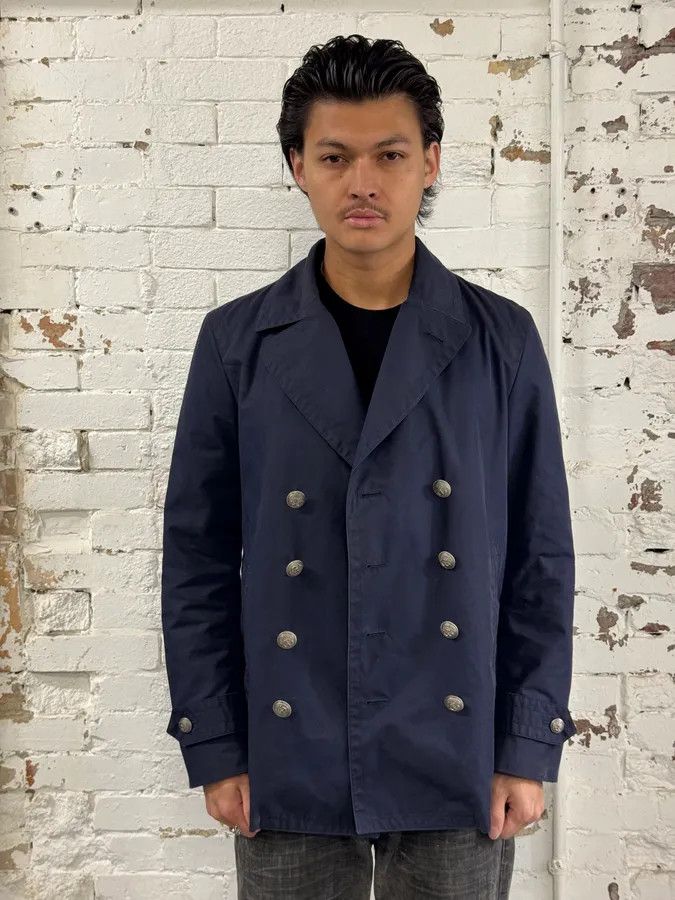 Gucci AW2014 Gucci Navy Cotton Double-Breasted Caban Jacket Size US M / EU 48-50 / 2 - 2 Thumbnail