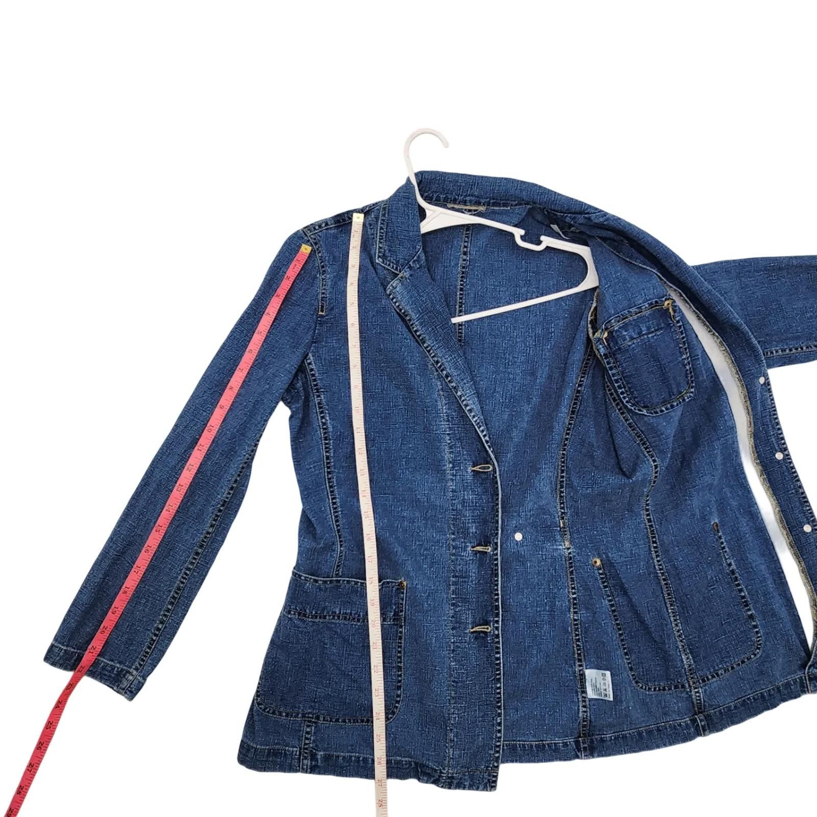 Designer Liz Claiborne. Vintage Tailored Denim Blazer. Size: Medium Size M / US 6-8 / IT 42-44 - 4 Thumbnail
