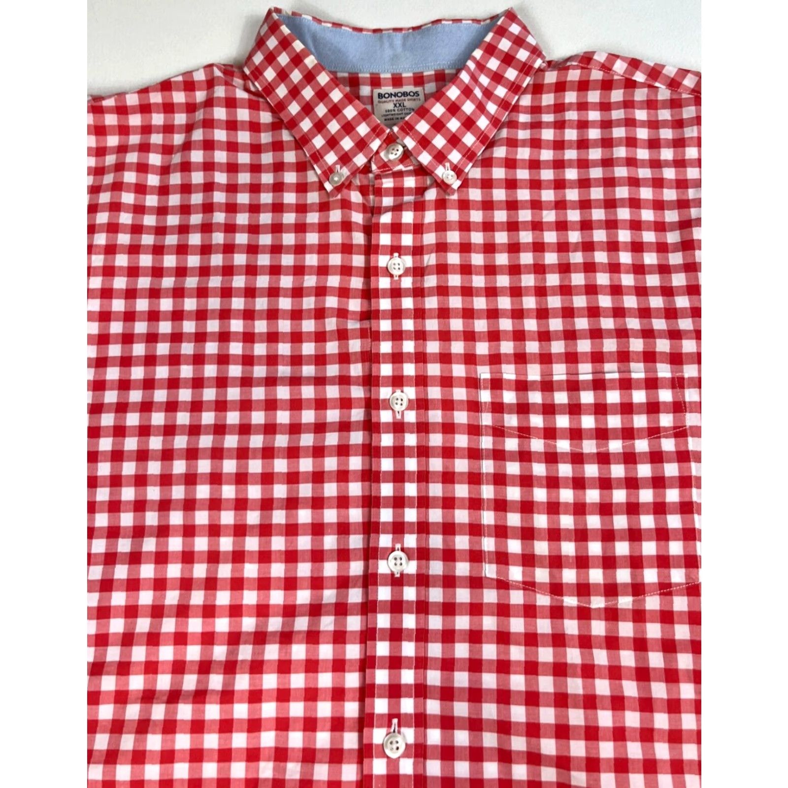 Bonobos Bonobos Mens Button-Down Shirt Check 2XL Pink White Casual Classic Preppy Pockets Cotton Size US XXL / EU 58 / 5 - 2 Thumbnail