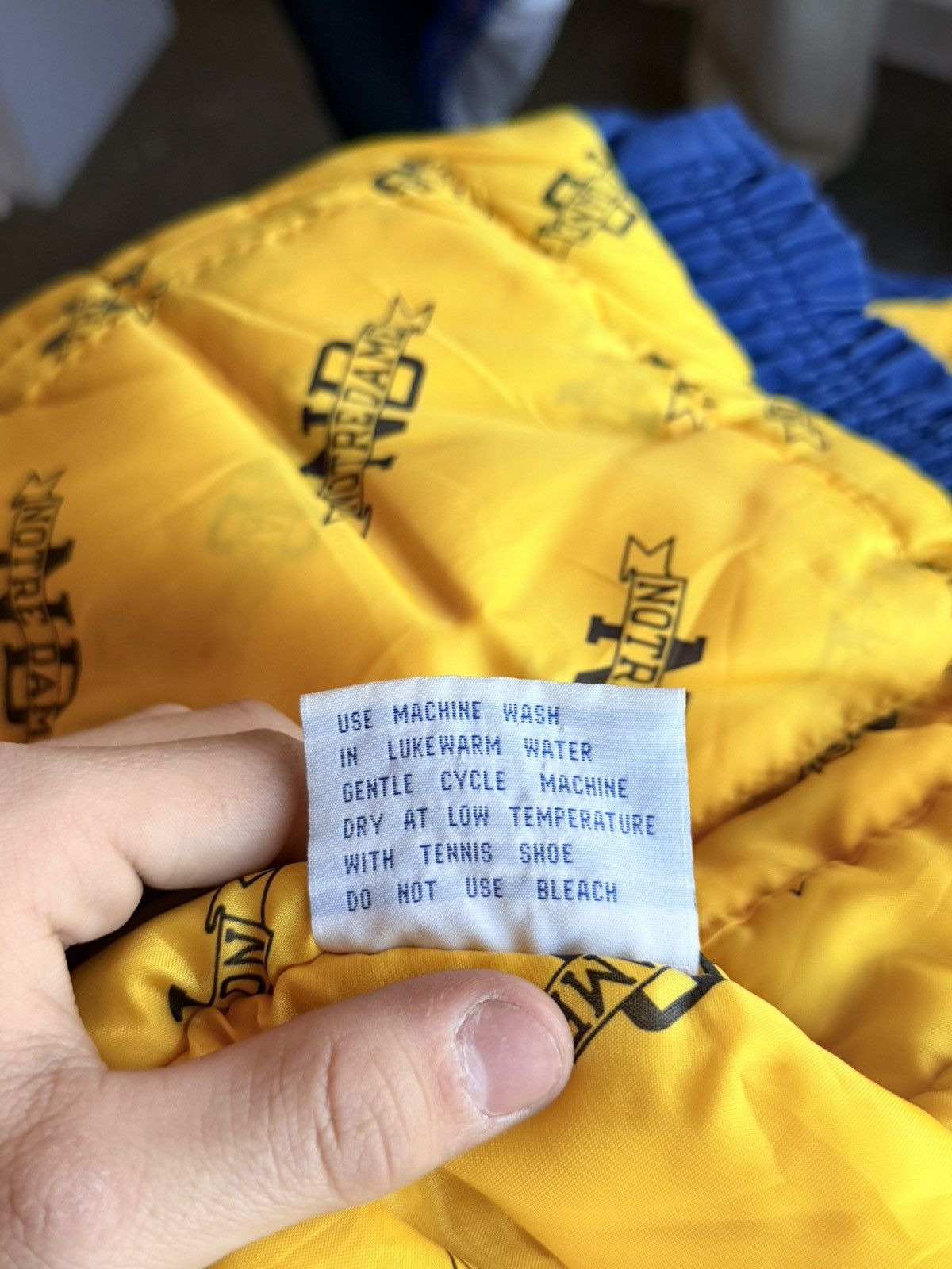 Vintage Noter Dame Heavy Zip Up Bomber Size US XL / EU 56 / 4 - 4 Thumbnail
