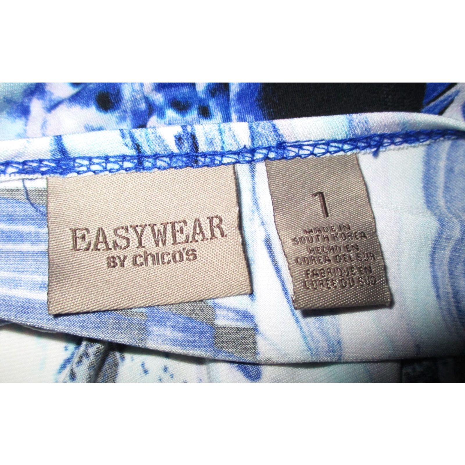 Vintage EASYWEAR by Chico's Blue 3/4 Sleeve Cardigan Wrap Sweater Size 1 Women Size XS / US 0-2 / IT 36-38 - 6 Thumbnail