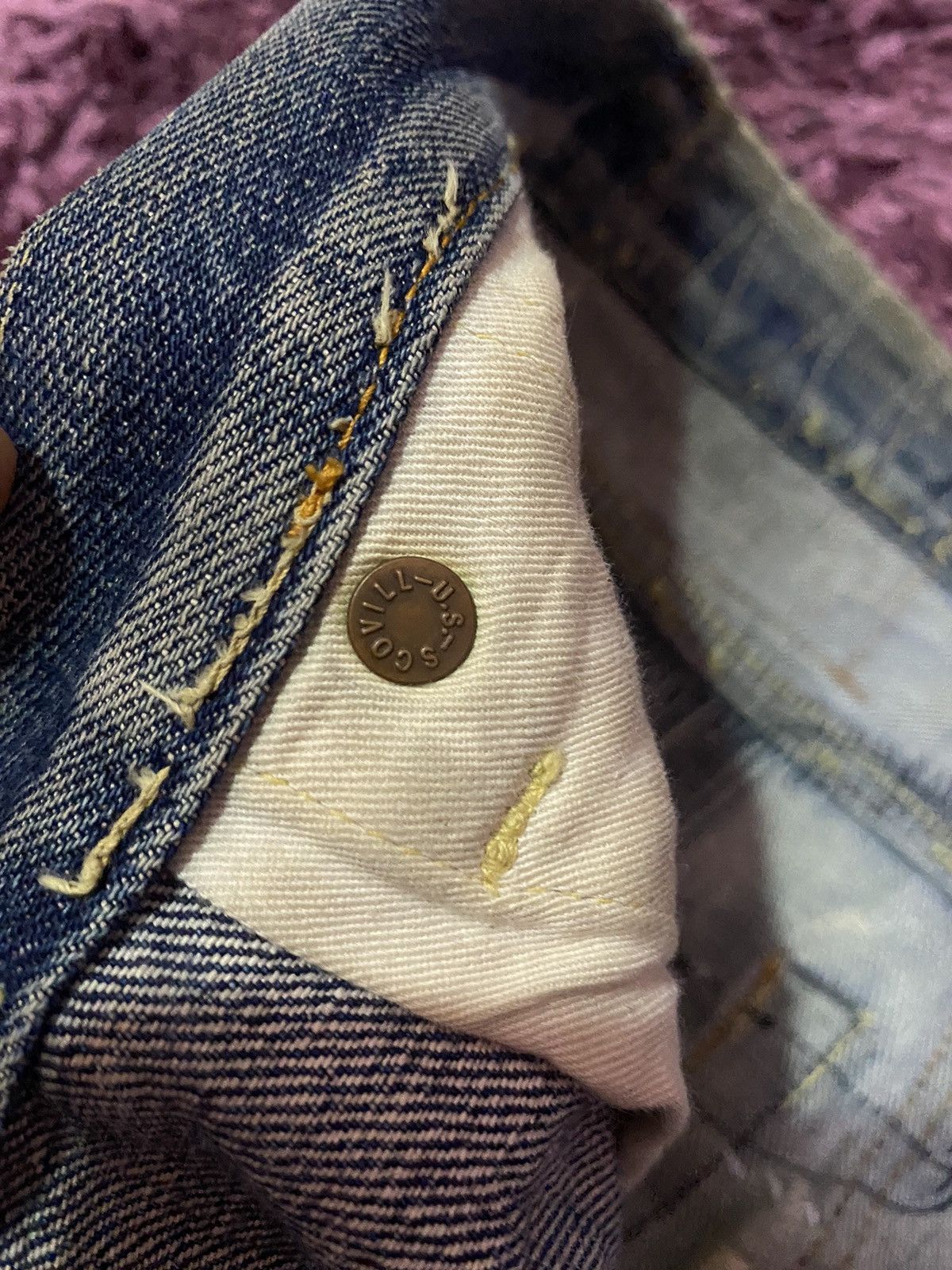 Vintage VTG Kapital Inspired Sashiko Boro Patchwork Jeans Selvedge Size US 33 - 11 Thumbnail
