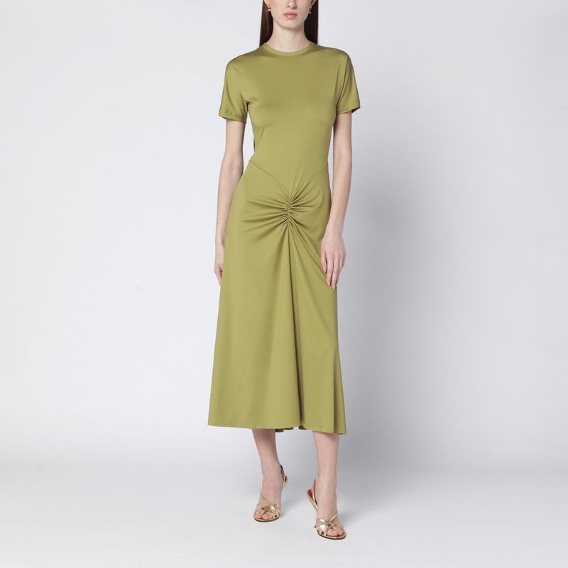 Victoria Beckham Victoria Beckham Blaire Dress With Gathered Waist In Yellowish Green Size M / US 6-8 / IT 42-44 - 1 Thumbnail