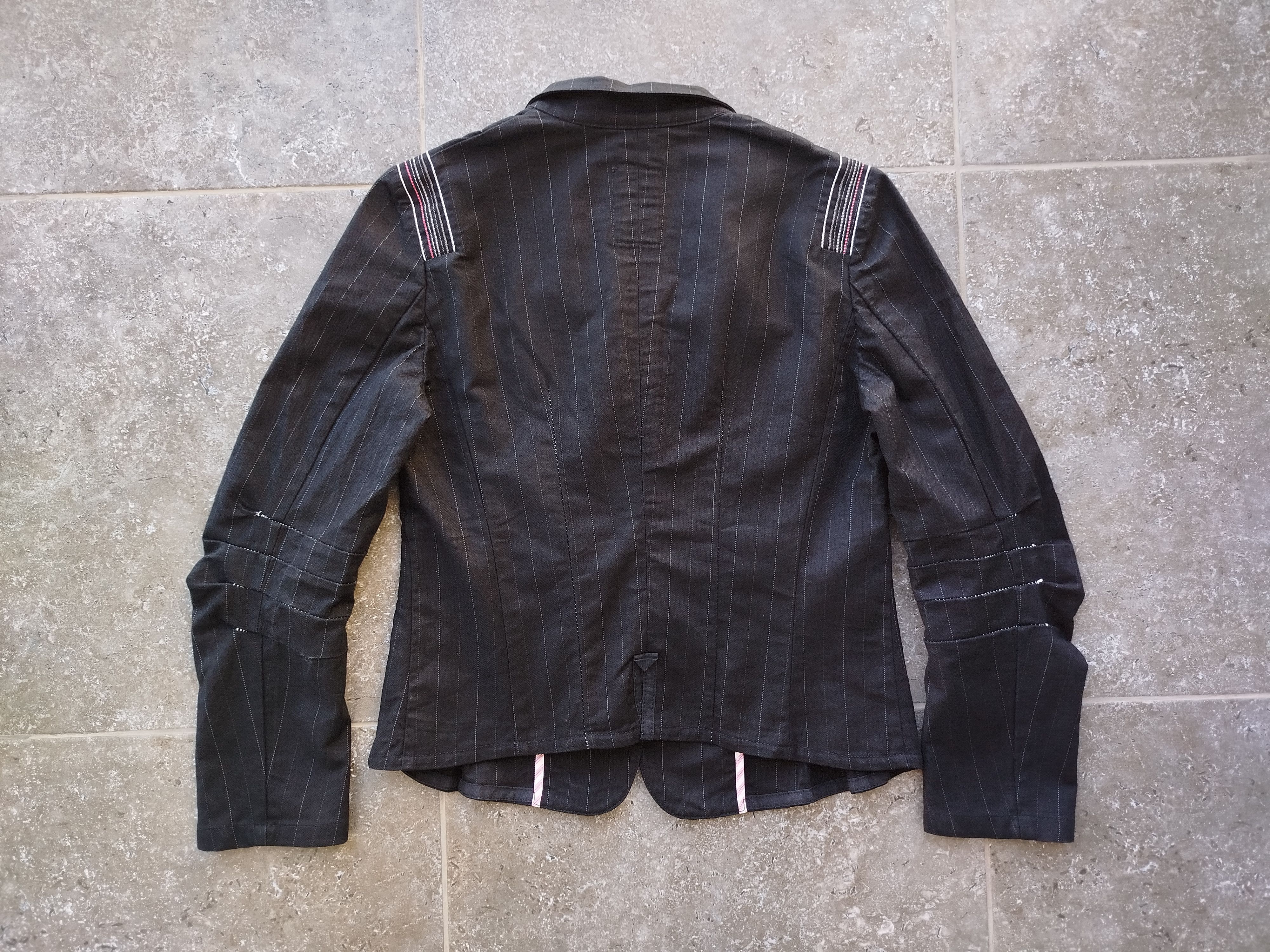 Marithe + Francois Girbaud Blazer Jacket Striped Pockets Cotton Italy Vintage 00s Size S / US 4 / IT 40 - 7 Thumbnail
